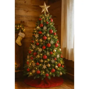 Albero di Natale 240 cm Verde PE PVC Effetto Realistico Base 157 cm 2