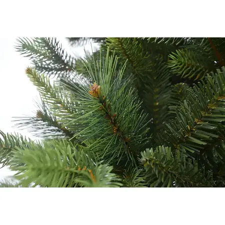 Albero di Natale 240 cm Verde PE PVC Effetto Realistico Base 157 cm