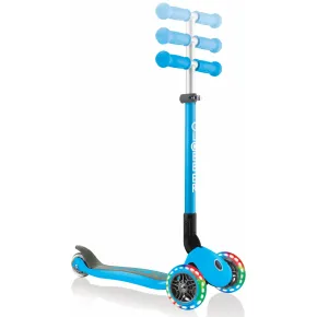 Monopattino a 3 Ruote per Bambini Azzurro Pieghevole Luci LED 50 kg 2