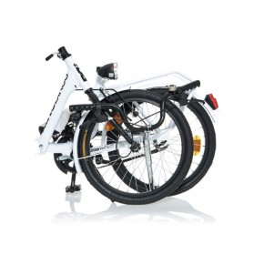 Bicicletta Pieghevole Ruota 20 Bianco Borsa da Passeggio Donna Fanali Uso Citta 2