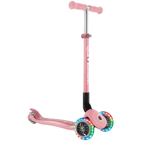Monopattino 3 Ruote Bambini Rosa Pastello Pieghevole Luci LED 50 kg
