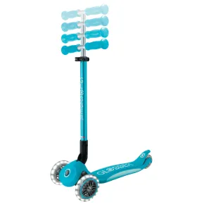 Monopattino per Bambini a 3 Ruote Blu Acqua con Luci LED Regolabile 2