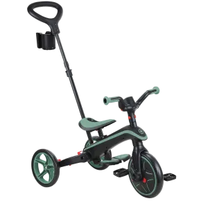 Triciclo Pieghevole 4 in 1 per Bambini Verde Oliva con Ruote EVA 2