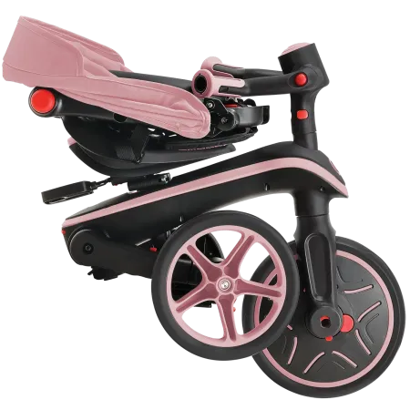 Triciclo Pieghevole 4 in 1 per Bambini Rosa Pastello con Ruote EVA
