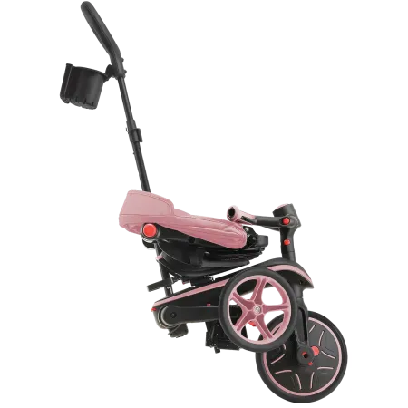 Triciclo Pieghevole 4 in 1 per Bambini Rosa Pastello con Ruote EVA