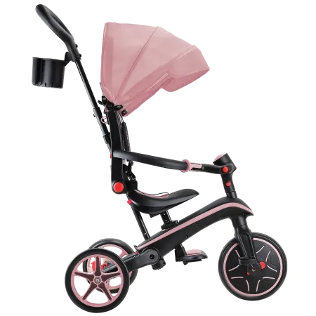 Triciclo Pieghevole 4 in 1 per Bambini Rosa Pastello con Ruote EVA