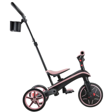Triciclo Pieghevole 4 in 1 per Bambini Rosa Pastello con Ruote EVA