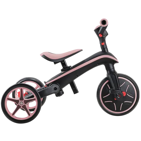 Triciclo Pieghevole 4 in 1 per Bambini Rosa Pastello con Ruote EVA