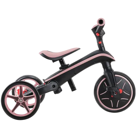 Triciclo Pieghevole 4 in 1 per Bambini Rosa Pastello con Ruote EVA