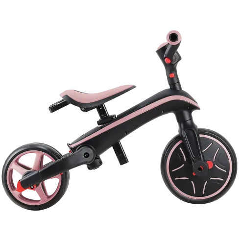 Triciclo Pieghevole 4 in 1 per Bambini Rosa Pastello con Ruote EVA