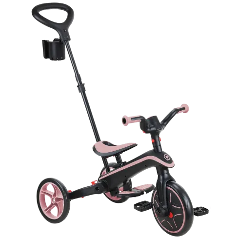 Triciclo Pieghevole 4 in 1 per Bambini Rosa Pastello con Ruote EVA