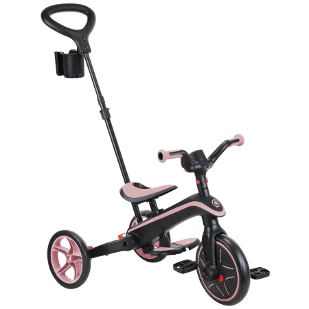 Triciclo Pieghevole 4 in 1 per Bambini Rosa Pastello con Ruote EVA