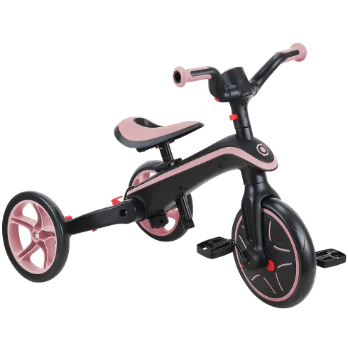 Triciclo Pieghevole 4 in 1 per Bambini Rosa Pastello con Ruote EVA