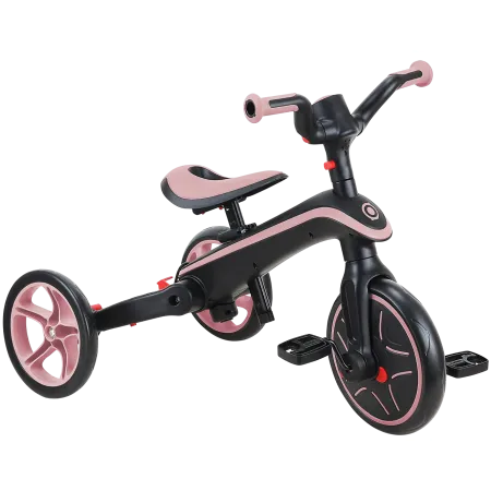 Triciclo Pieghevole 4 in 1 per Bambini Rosa Pastello con Ruote EVA