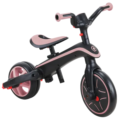 Triciclo Pieghevole 4 in 1 per Bambini Rosa Pastello con Ruote EVA