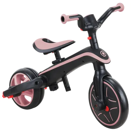 Triciclo Pieghevole 4 in 1 per Bambini Rosa Pastello con Ruote EVA