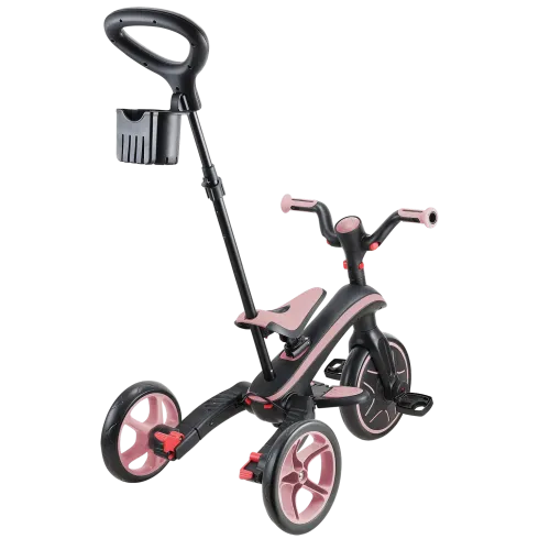 Triciclo Pieghevole 4 in 1 per Bambini Rosa Pastello con Ruote EVA