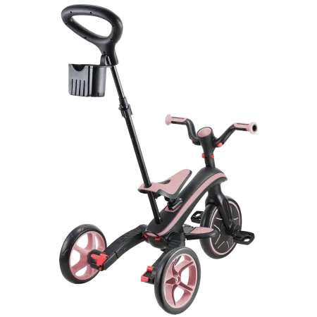 Triciclo Pieghevole 4 in 1 per Bambini Rosa Pastello con Ruote EVA