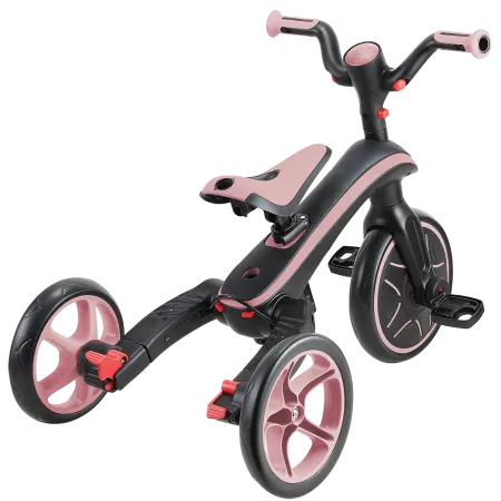 Triciclo Pieghevole 4 in 1 per Bambini Rosa Pastello con Ruote EVA