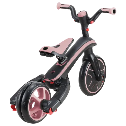 Triciclo Pieghevole 4 in 1 per Bambini Rosa Pastello con Ruote EVA