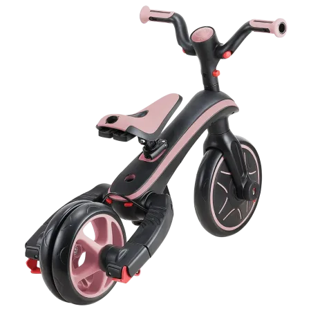Triciclo Pieghevole 4 in 1 per Bambini Rosa Pastello con Ruote EVA
