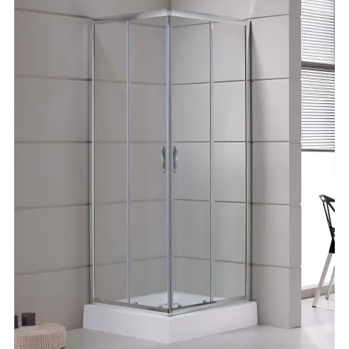 Box Doccia Cristallo 4 mm Angolare Ante Scorrevoli 80x80 cm Quadrato
