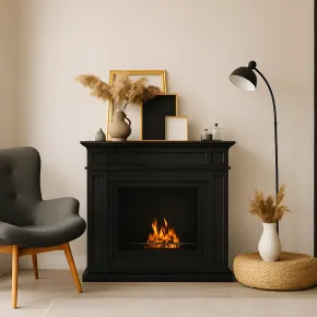 Camino a Bioetanolo 3,4 kW da Pavimento 1,2L Nero in Legno MDF 2