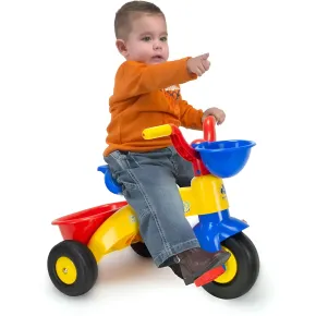 Triciclo per Bambini Cesto Anteriore Posteriore Cavalcabile con Pedali 2