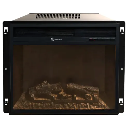 Camino Elettrico da Pavimento 1800W in Legno Effetto Marmo Nero