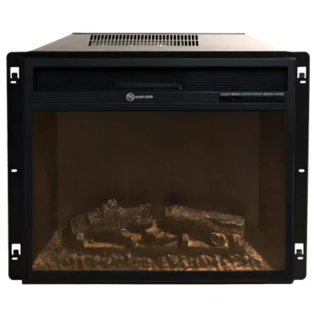 Camino Elettrico da Pavimento 1800W in Legno Effetto Marmo Nero