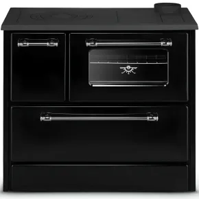 Cucina a Legna Stufa 9 kW in Acciaio Ghisa Nero Ecologica con Forno 2