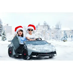Lamborghini AVENTADOR SVJ BIG Full Grigio Macchina Elettrica per Bambini 2