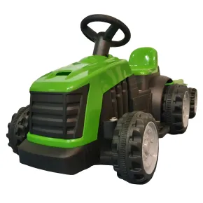 Trattore Elettrico per Bambini 6V Verde con Rimorchio Staccabile