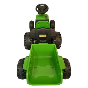 Trattore Elettrico per Bambini 6V Verde con Rimorchio Staccabile 2