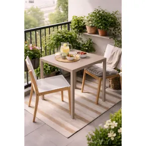 Tavolo Impilabile in Acciaio Tortora da Giardino Quadrato 80x80 cm 2