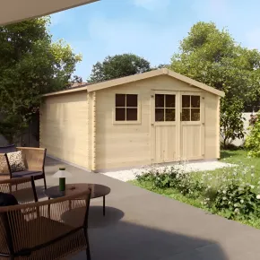 Casetta in Legno da Giardino 4x3 per Attrezzi Doppia Porta Block-House 2
