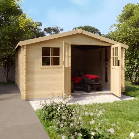 Casetta in Legno da Giardino 4x3 per Attrezzi Doppia Porta Block-House