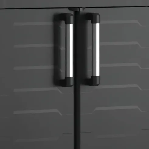 Armadio Basso Garage Keter 2 Ripiani Compatto Nero Balcone Resistente da Esterno