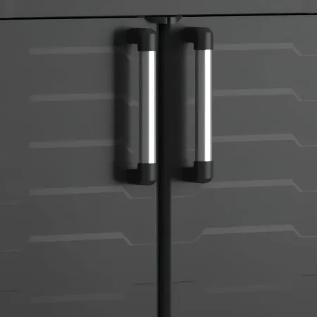 Armadio Basso Garage Keter 2 Ripiani Compatto Nero Balcone Resistente da Esterno