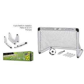 Porta Calcio Goal Striker Pieghevole 90x59x61 h Rete Palla 4 Piccchetti Calcetto 2