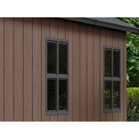 Keter Newton Plus Casetta da Giardino 230x476 PVC Effetto Legno 2 Ante