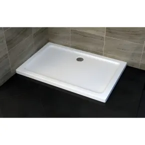 Piatto Doccia Acrilico 70X90CM 5cm Rettangolare Bianco con Piletta 2
