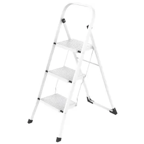 Sgabello Scala Pieghevole 3 Gradini in Acciaio Domestica Salvaspazio Scaletta | BricoShop24