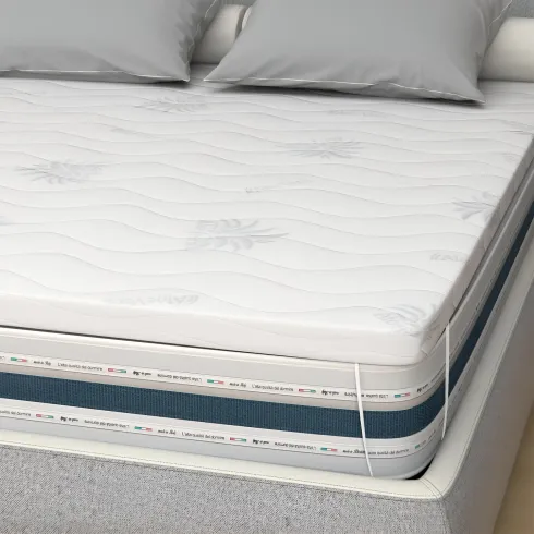 Topper Memory Foam Una Piazza e Mezza 120x190 cm h5 Sfoderabile Aloe