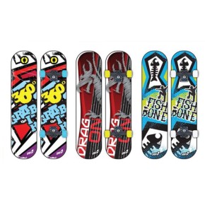 Skateboard Doppia Grafica Concavo Legno 80cm 50kg 3 Colori Disponibili Skate