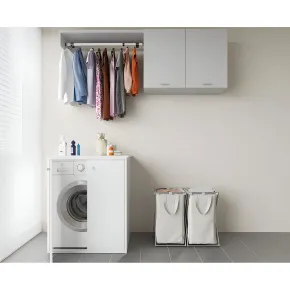 Mobile Copri Lavatrice Bianco in Resina Pvc da Bagno  | Bricoshop24 2