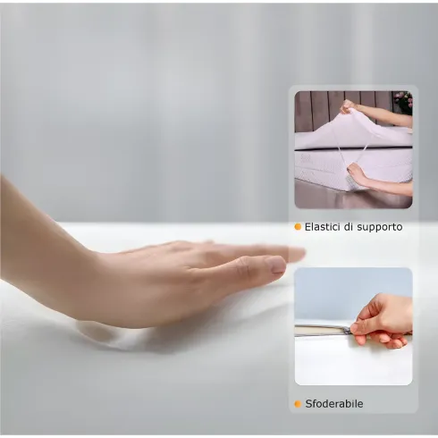 Topper Memory Foam Una Piazza e Mezza 120x200 cm h5 Sfoderabile Aloe