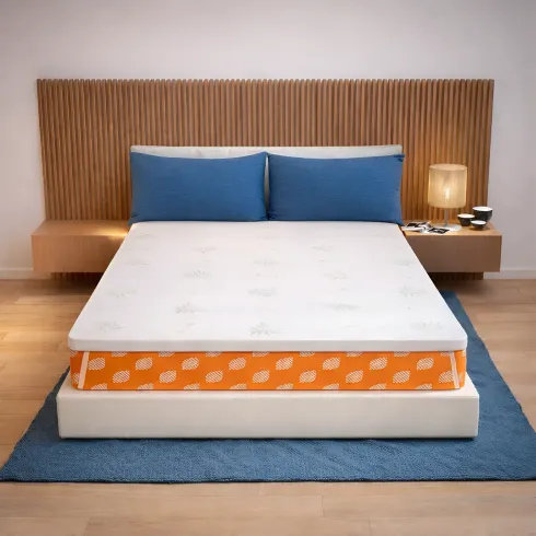 Topper Memory Foam Materasso Matrimoniale 170x190 h5 Sfoderabile Aloe