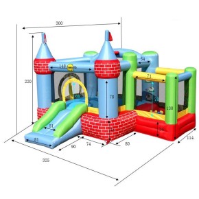 Castello Gonfiabile per Bambini Fattoria Saltarello Scivolo Vasca Palline Motore 2