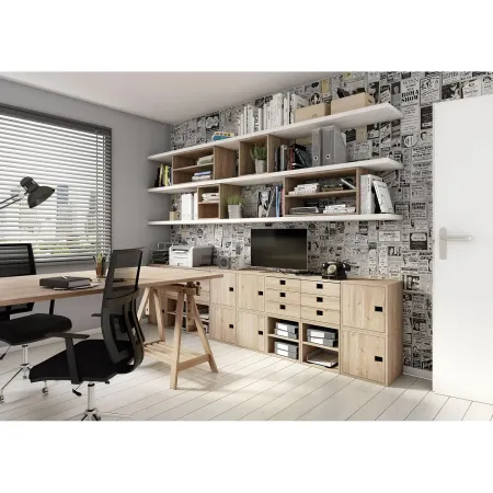 Scaffale Libreria Cubo 36x33x36 cm Componibile Legno Pino Portaoggetti